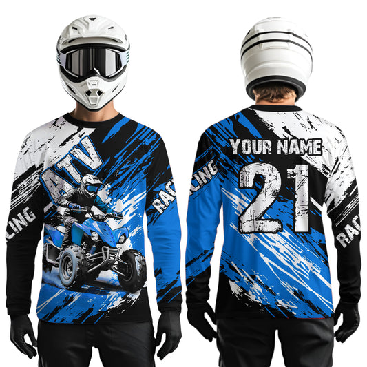Blue Atv Motocross Jersey Custom Off-Road Quad Bike Shirt For Men Women Kid Youth Mx Dirt Bike NHN006