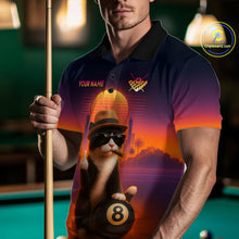 Load image into Gallery viewer, Custom Funny Cat 8 Ball Billiard Jersey for Men Billiard Uniform Polo & 1/4 Zip Billiard Team Shirts NNT80