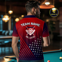 Load image into Gallery viewer, US Flag Billiard Jersey For Men Custom 8 Ball Polo & Quarter Zip Billiard Shirts Pool Team Jersey TDM3801