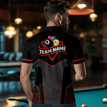 Load image into Gallery viewer, Personalized Billiard 8 Ball & 9 Ball Pool Polo, 1/4 Zip For Men Custom Team Billiard Jerseys |Red TDM3547