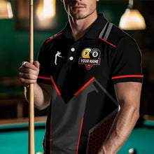 Load image into Gallery viewer, Personalized Billiard 8 Ball & 9 Ball Pool Polo, 1/4 Zip For Men Custom Team Billiard Jerseys |Red TDM3547