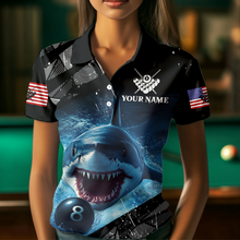 Load image into Gallery viewer, Funny Blue Shark Ball Pool Billiard for Women Billiard Shirts Polo & 1/4 Zip Shirt Team NNT18