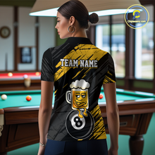 Load image into Gallery viewer, Custom Yellow Funny Beer 8 Ball Billiard Shirts for Men Billiard Team Shirts Polo & 1/4 Zip NNT78