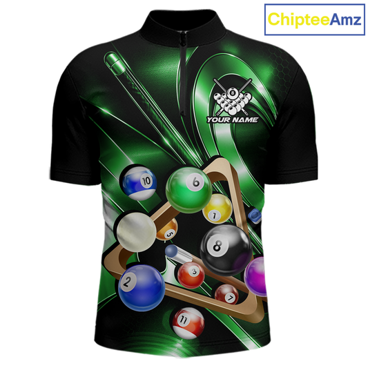 Custom Ball Pool Shirts Green Billiard Shirt for Men Billiard Team Jersey Billiard League NNT180