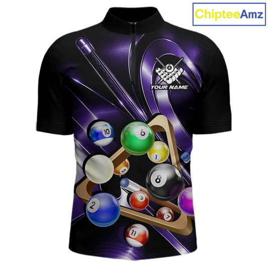Custom Ball Pool Shirts Purple Billiard Shirt for Men Billiard Team Jersey Billiard League NNT180