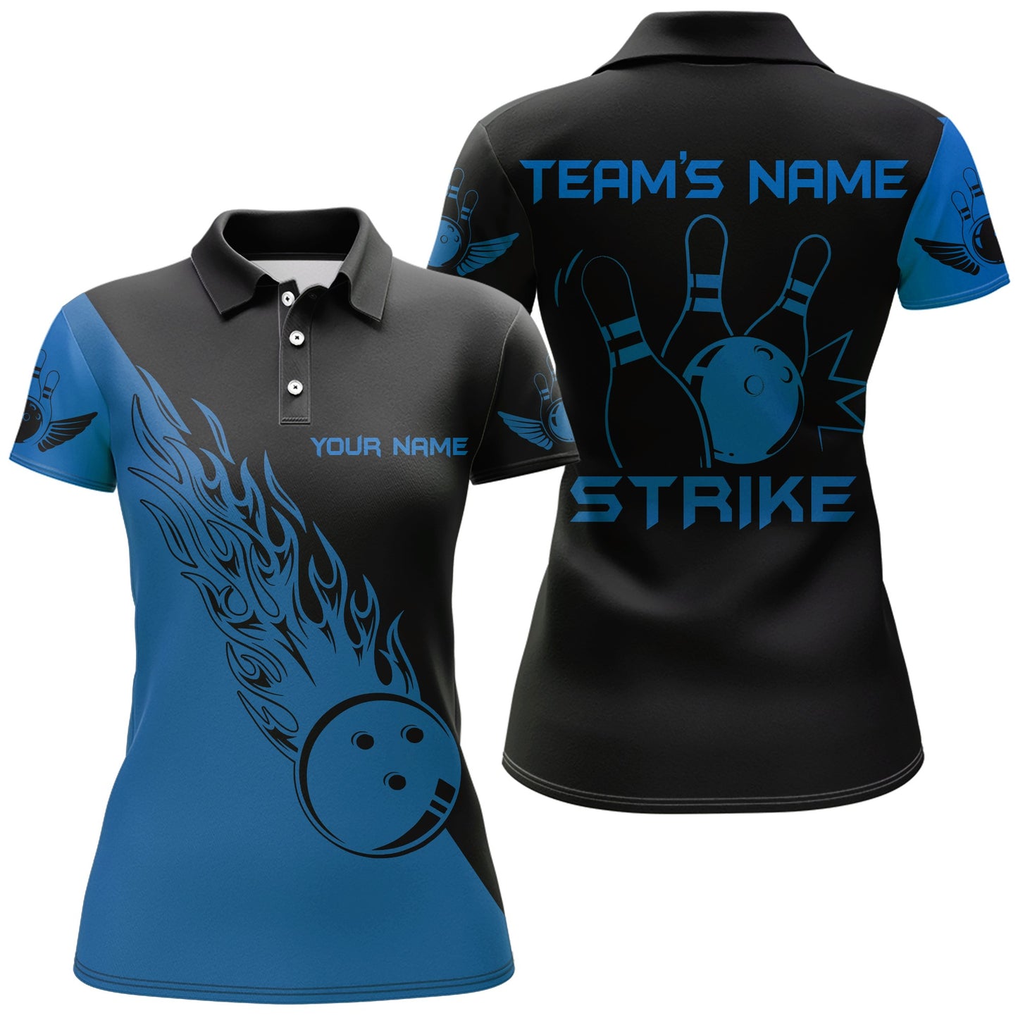 Strike Bowling Polo Shirt For Women Custom Bowling Jersey Bowing Team Shirts BDT193