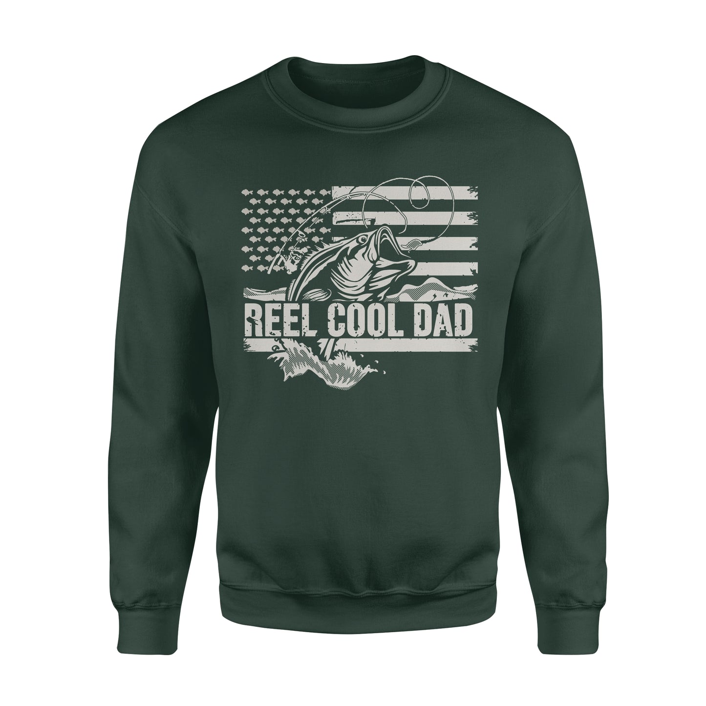 Reel Cool Dad American flag shirt, Perfect Father's Day Gifts for Fisherman D01 NQS1213 - Standard Crew Neck Sweatshirt
