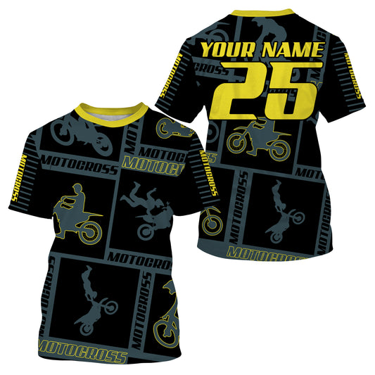 Kid adult youth Motocross jersey UPF30+ MX racing blue off-road shirt dirt bike extreme motorcycle PDT113