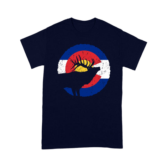 Colorado Elk Hunting T Shirts, CO State Flag Hunter - NQSD232