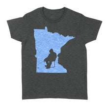 Load image into Gallery viewer, Minnesota Ice Fishing Shirts, Winter Fishing Minnesota State Love Fishing Women's Tshirt - FSD2927 D06