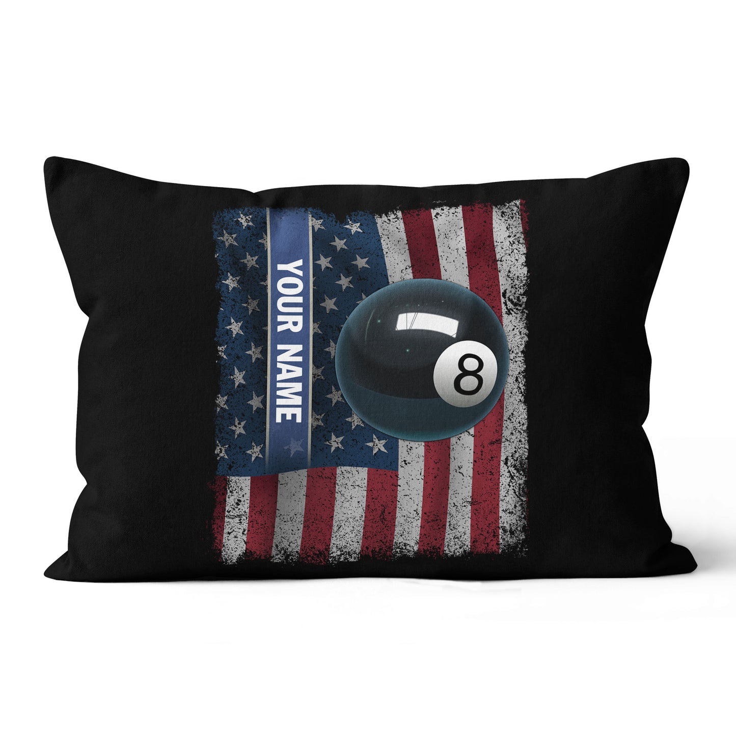 Patriotic American Flag Custom 8 Ball Pool Billiard Sports Throw Pillows TDM0773