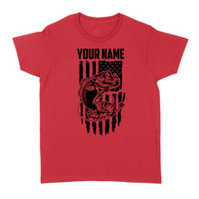 Load image into Gallery viewer, Largemouth bass fishing US American flag personalized patriot shirt D01 NQS1310 - Standard Women's T-shirt