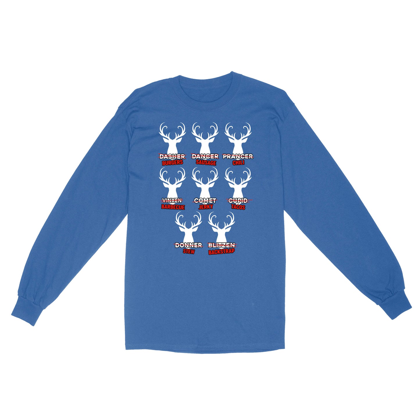 Funny Christmas Reindeer Hunter Shirt, Deer Hunter Gift D02 NQS2460 Standard Long Sleeve
