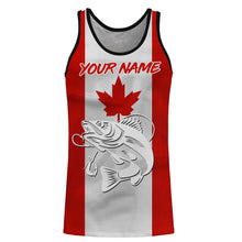 Load image into Gallery viewer, Walleye Fishing 3D Canadian Flag Customize name All over print shirts, fishing gift for men NQS470