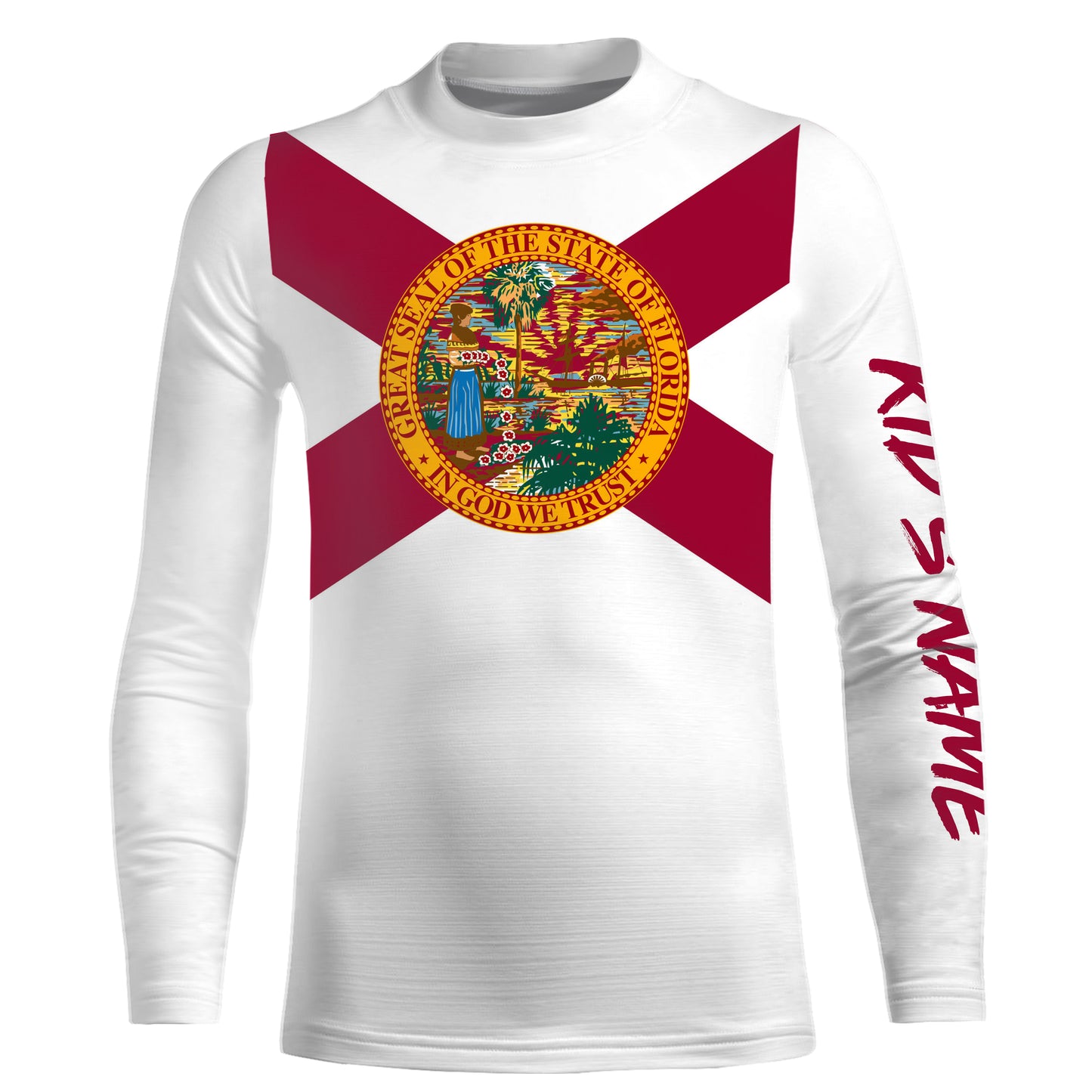 Custom Florida Flag Shirts, Patriot Long Sleeve Performance Shirts UV Protection IPHW731