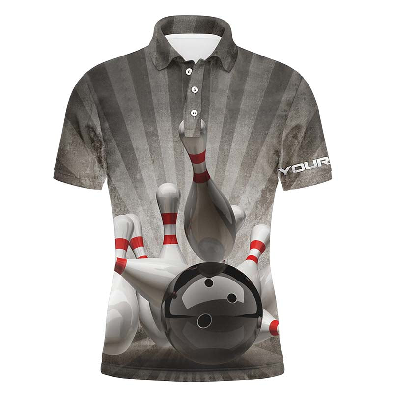 Custom bowling shirt for men – personalized team jersey front view