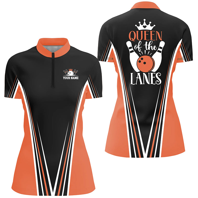 Custom bowling shirt for women – personalized team jersey front view