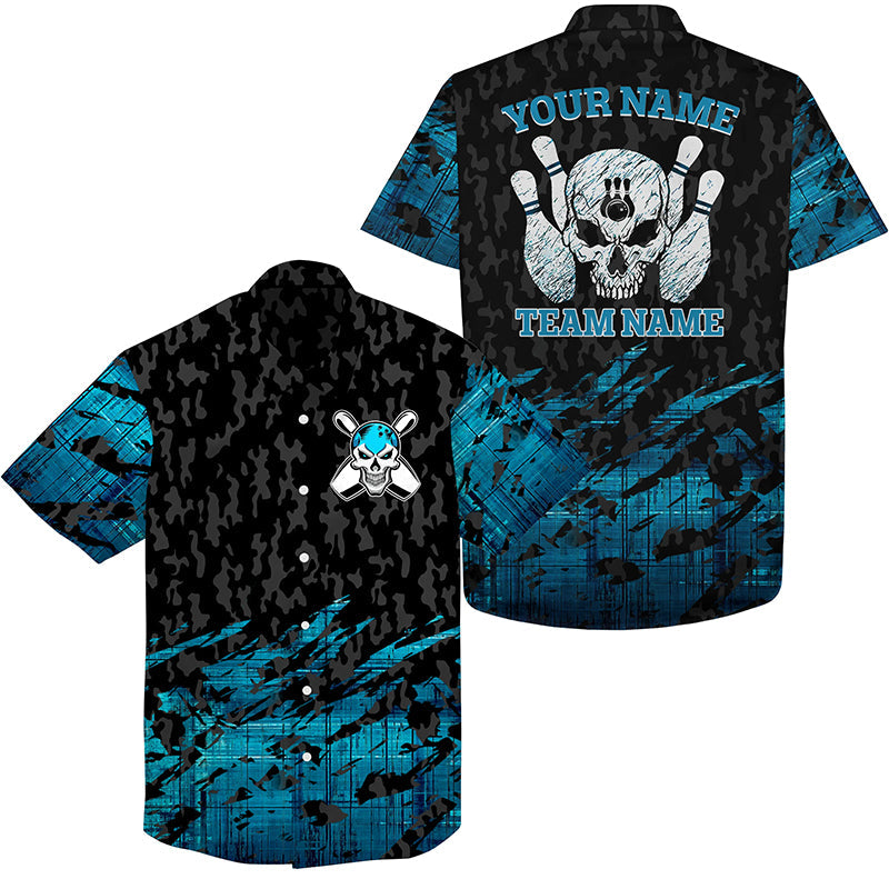 Custom Hawaiian bowling shirt for bowling – personalized team jersey front view