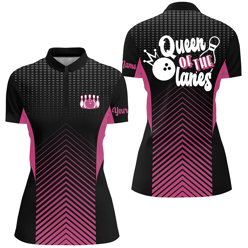 Custom bowling shirt for women – personalized team jersey front view