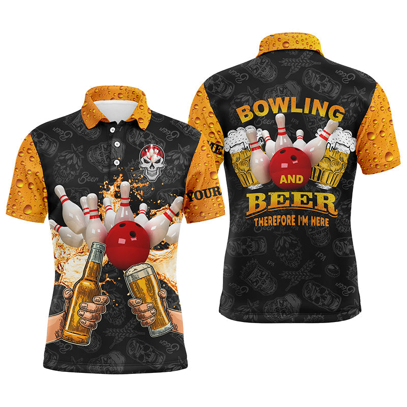 Custom bowling shirt for men – personalized team jersey front view