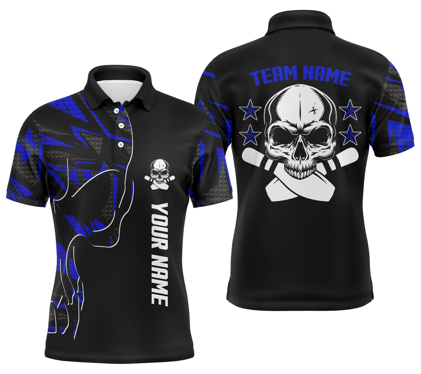 Custom bowling shirt for men – personalized team jersey front view