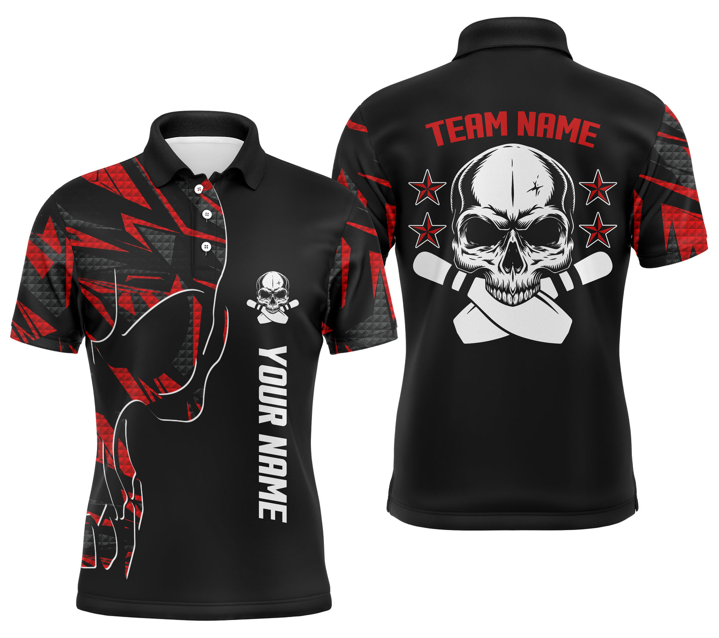 Custom bowling shirt for men – personalized team jersey front view