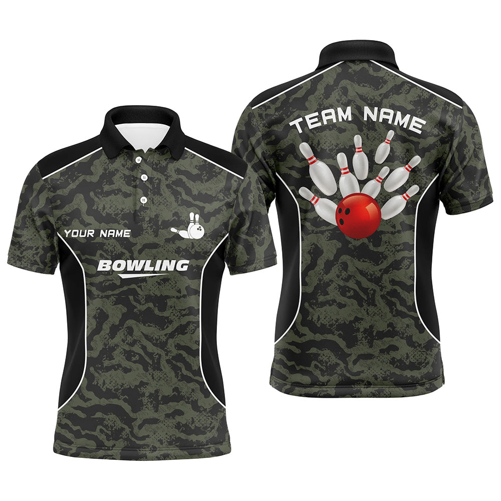 Custom bowling shirt for men – personalized team jersey front view