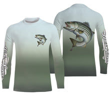 Load image into Gallery viewer, Striped Bass fishing Custom sun protection long sleeve fishing jersey, Striper fishing shirts NQS4050