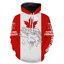 Load image into Gallery viewer, Chinook Salmon King Salmon Fishing Canadian Flag Customize name shirts NQS452