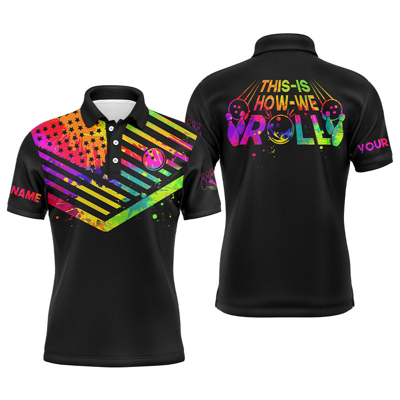 Custom bowling shirt for men – personalized team jersey front view