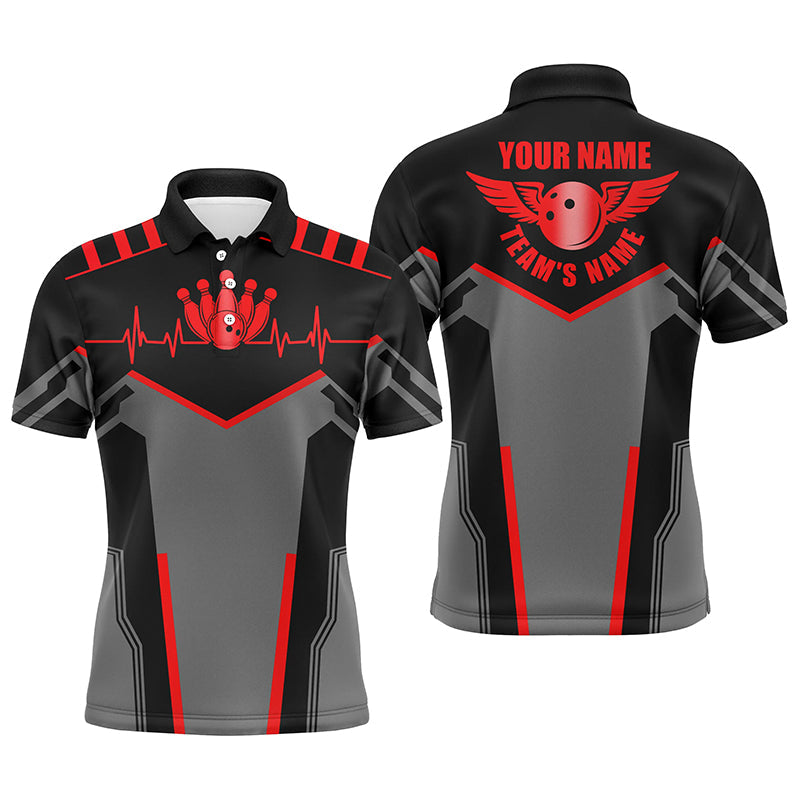 Custom bowling shirt for men – personalized team jersey front view