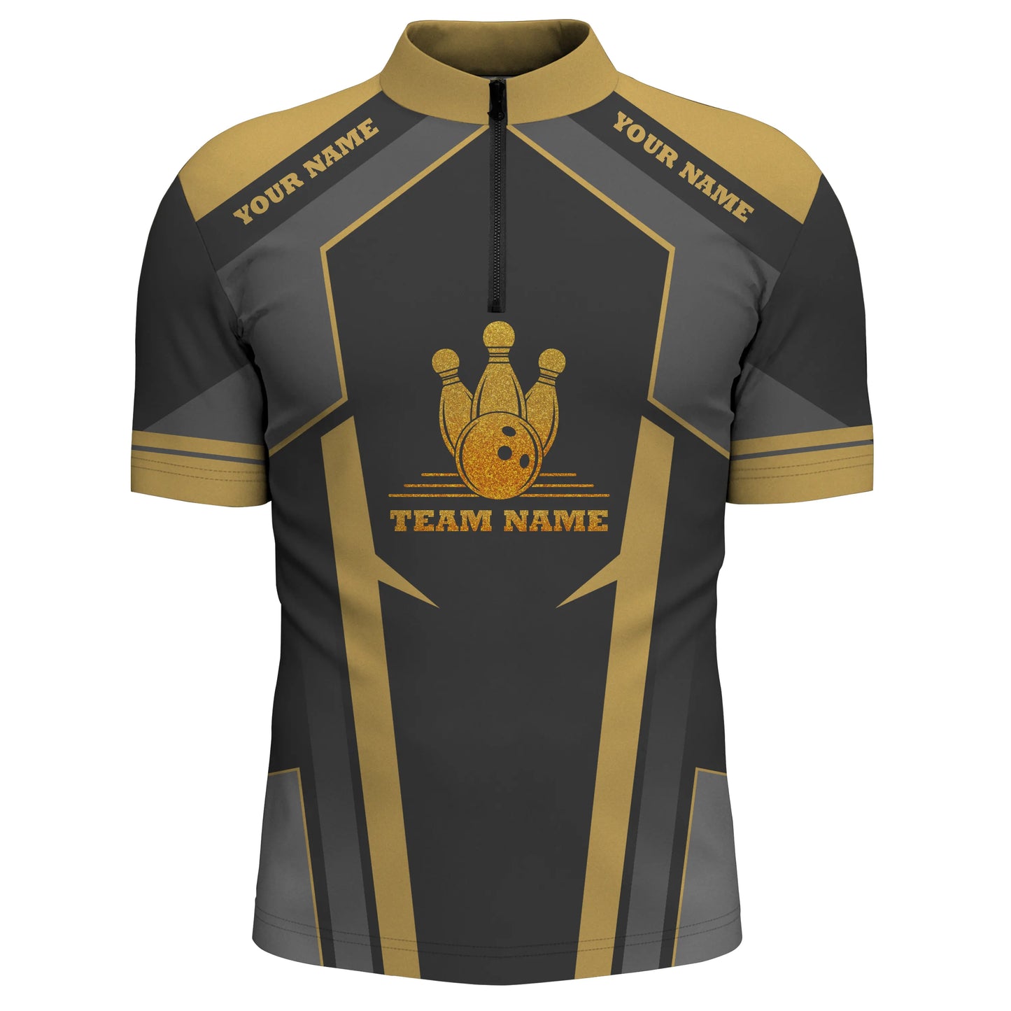 Custom bowling shirt for men – personalized team jersey front view
