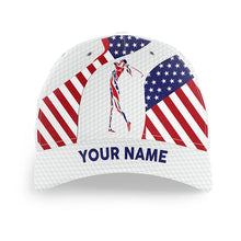 Load image into Gallery viewer, Girls golf hat for women custom name American flag patriot baseball women's golf cap NQS7058