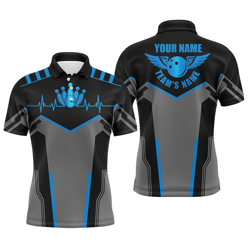 Custom bowling shirt for men – personalized team jersey front view