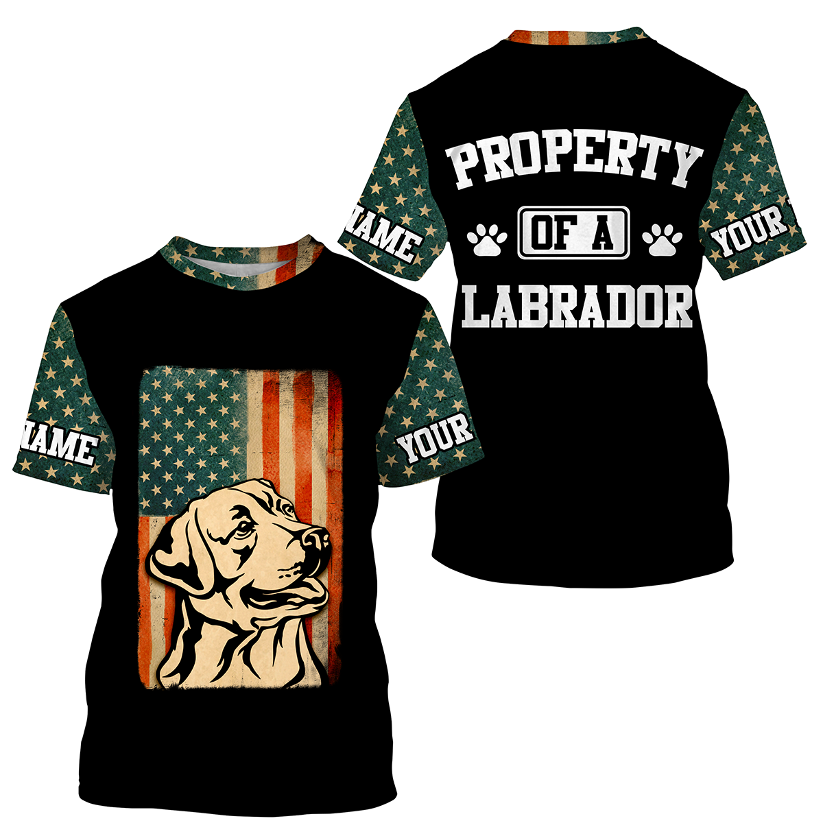 American Labrador Retriever Owner Shirt Patriotic Gift| Property Of A Labrador Shirt Hoodie Long Sleeve JTSD340