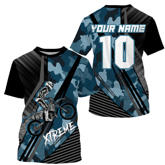 Kids men women custom name&number motorcycle jersey UPF30+ Motocross racing shirt camo dirt bike PDT132