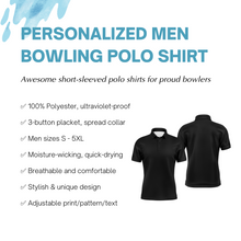 Load image into Gallery viewer, Blue&Red Bowling Polo Shirt For Men Custom Bowling Jersey With Name Men's Bowling Team League Shirt BDT106