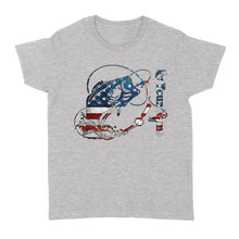 Load image into Gallery viewer, US Bass Fishing American Flag Custom name Women's T-shirt D02 NQS1248