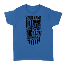 Load image into Gallery viewer, Largemouth bass fishing US American flag personalized patriot shirt D01 NQS1310 - Standard Women's T-shirt