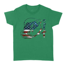 Load image into Gallery viewer, US Bass Fishing American Flag Custom name Women's T-shirt D02 NQS1248