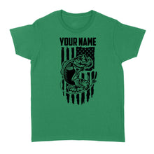 Load image into Gallery viewer, Largemouth bass fishing US American flag personalized patriot shirt D01 NQS1310 - Standard Women's T-shirt