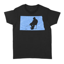 Load image into Gallery viewer, North Dakota Ice Fishing Shirts, Winter Fishing North Dakota State Love Fishing Women's Tshirt - FSD2926 D06