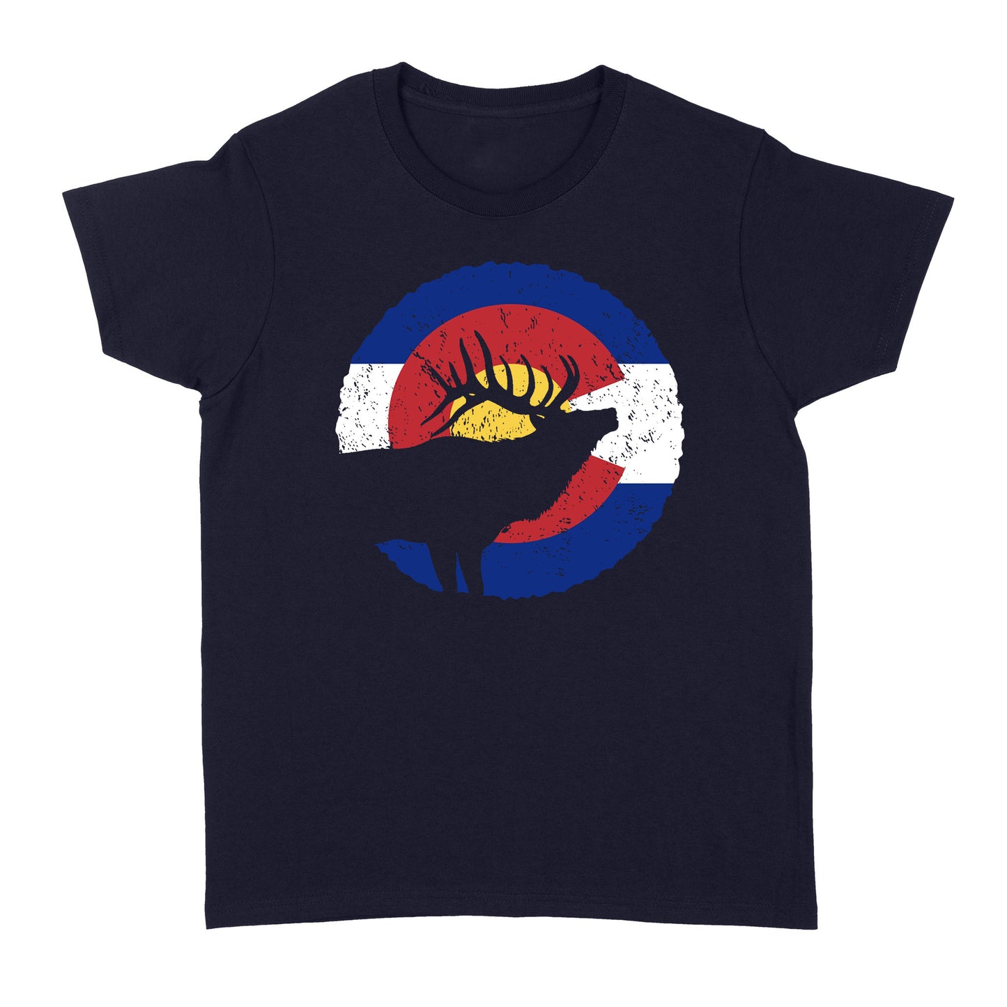 Colorado Elk Hunting Women's T-shirts, CO State Flag Hunter - NQSD232