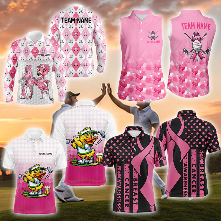 pink golf polo shirts