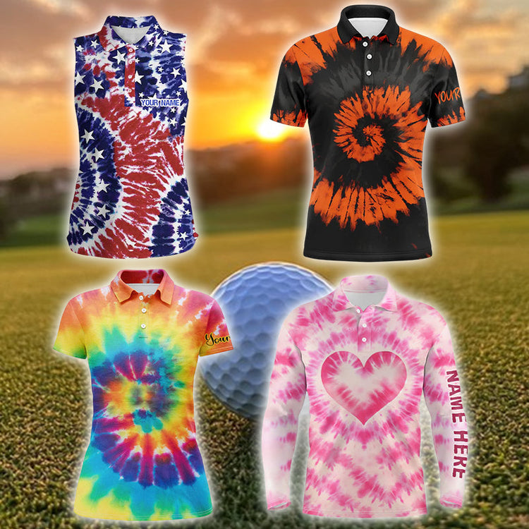 tie dye golf polo shirts