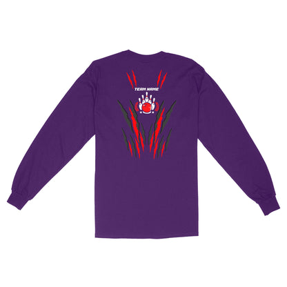 Flame Bowling Custom Name and Team Name Bowling Long Sleeve Shirts, Gift For Bowlers D02 NQS9900
