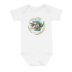 Personalized Largemouth Bass Infant Fishing Shirts, Daddy's Little Fishing Buddy Bass Baby Onesie NQS8280