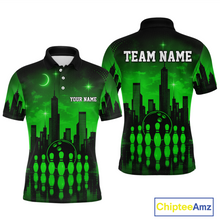Load image into Gallery viewer, Green Bowling Custom Men Bowling Shirt Polo &amp; Quarter-Zip Bowling Team Jerseys HNT66