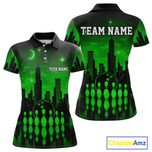 Load image into Gallery viewer, Green Bowling Custom Women Bowling Shirt Polo &amp; Quarter-Zip Bowling Team Jerseys HNT66