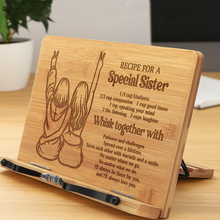 Load image into Gallery viewer, Sister Gifts Book Stand, Recipe for a Special Sister Christmas Gifts for Sister